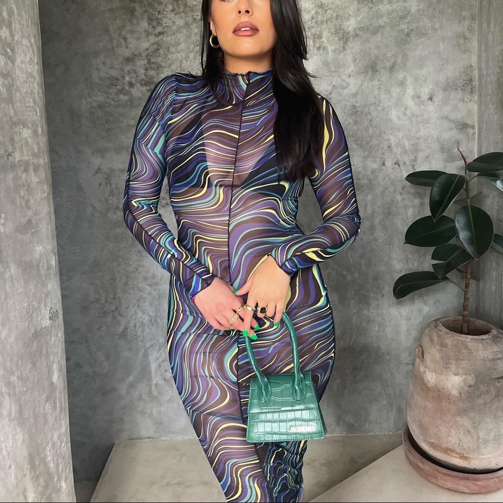 Mesh Swirl Beach/pool cover up dress
